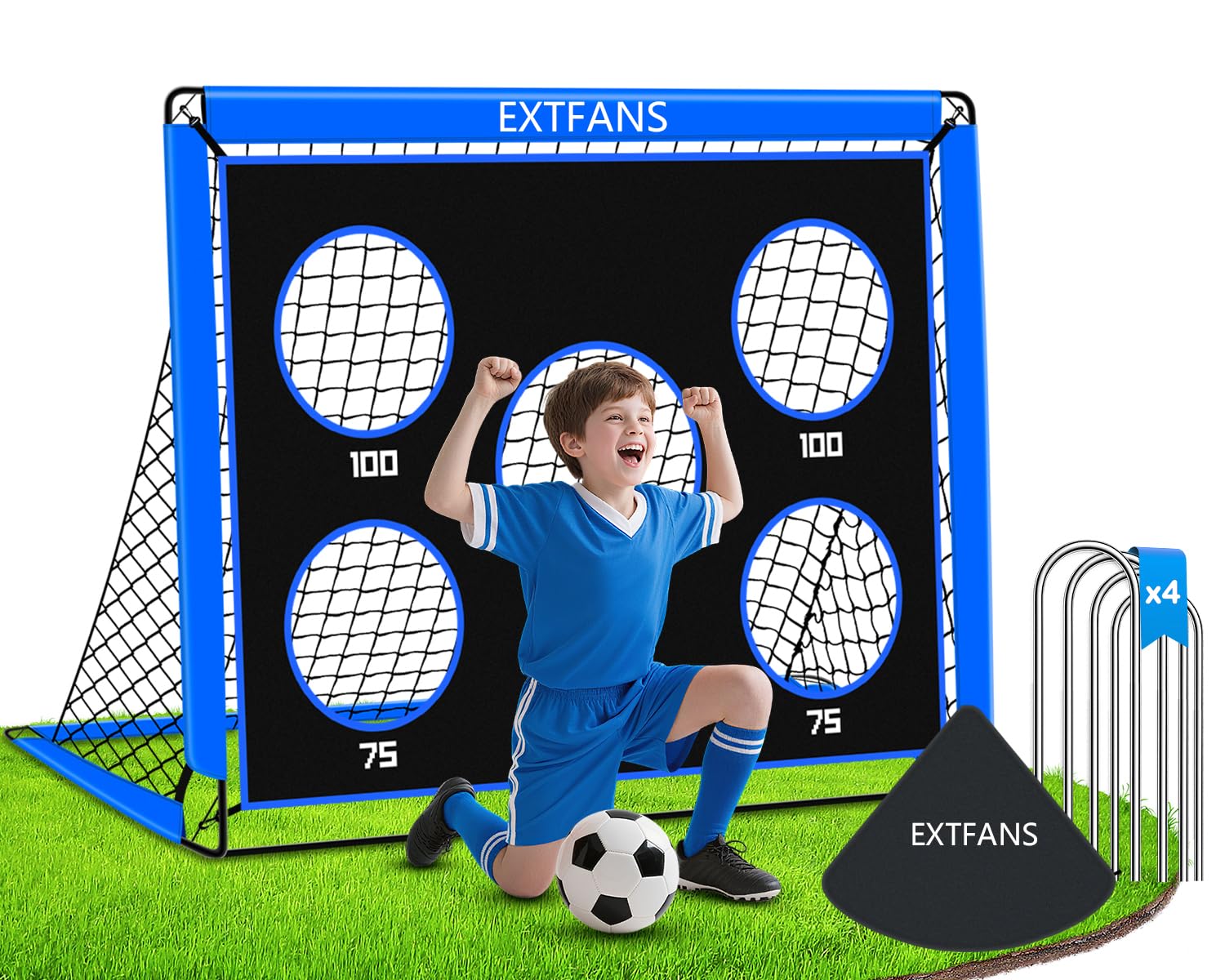 Portería de Fútbol 2 en 1 Pop Up para Niños con Bolsa de Transporte, Entrenamiento de Fútbol Interior y Exterior