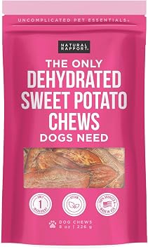 Natural Rapport Sweet Potato Chews, Single Ingredient, Grain-Free, 8 oz