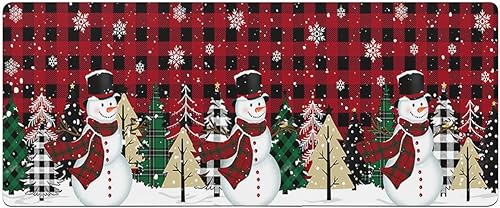 Tapete de baño con diseño de muñeco de nieve a cuadros para bañera, tapete antideslizante de secado rápido y absorbente, tierra de diatomeas,