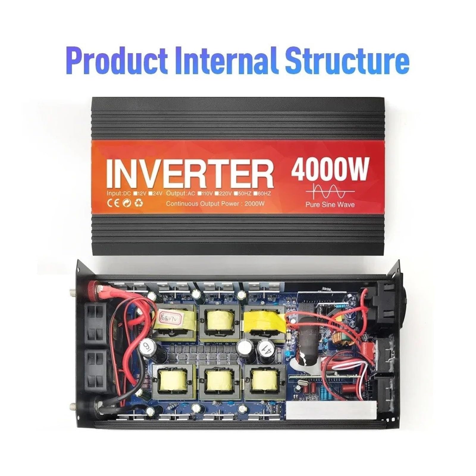 Power Inverter Convertitore Inverter Per Inverter Potenza 12V 24V 220V Onda Sinusoidale Pura 4000W 3000W 2000W 1600W 1000W Convertitore Pura Trasformatore Solare(24V,1000W EU)