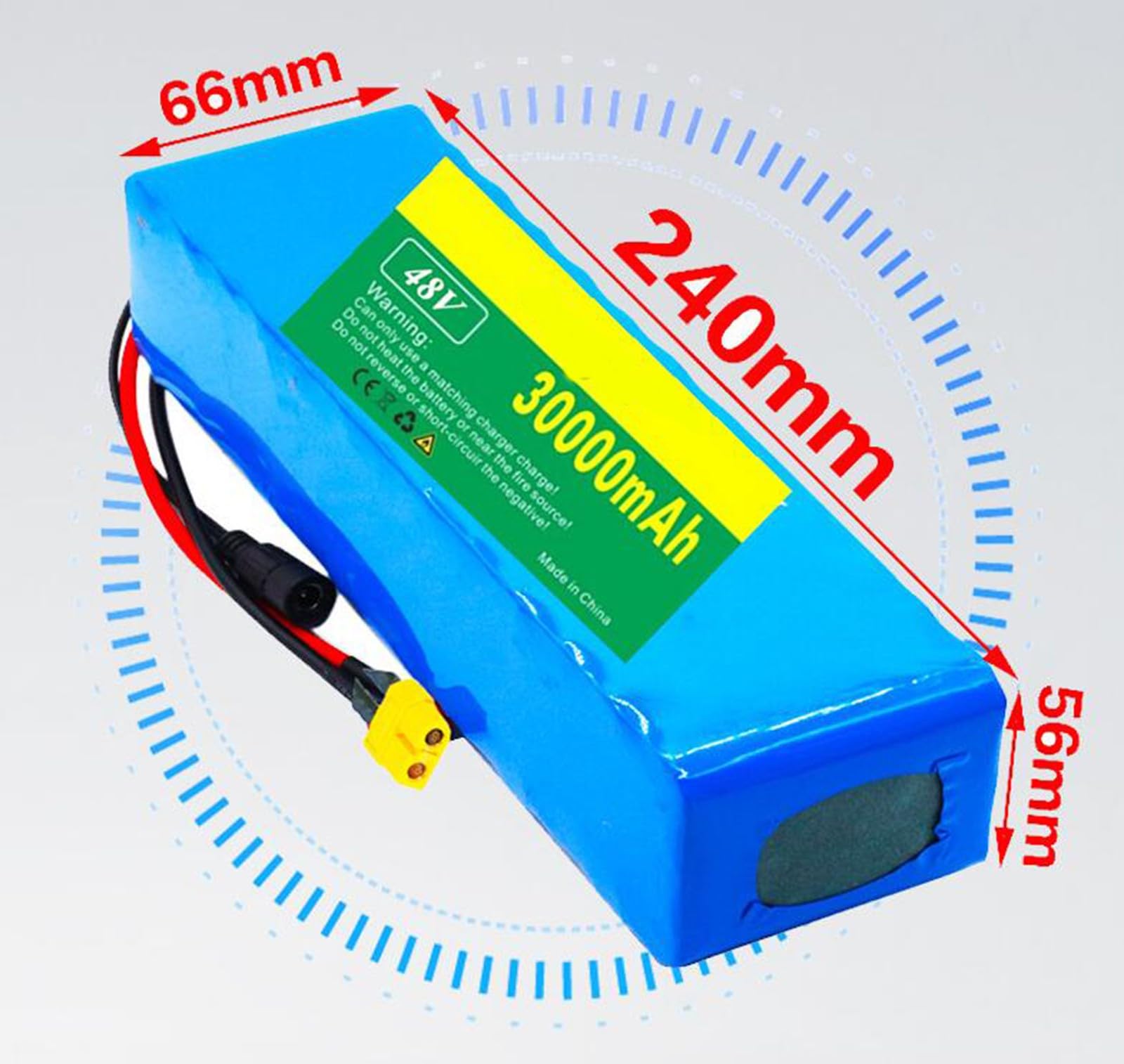Akumulator litowo-jonowy do roweru elektrycznego, 48 V, 30 Ah, do skutera rowerowego z silnikiem 50W-500 W, z ładowarką i akumulatorem BMS T Plug