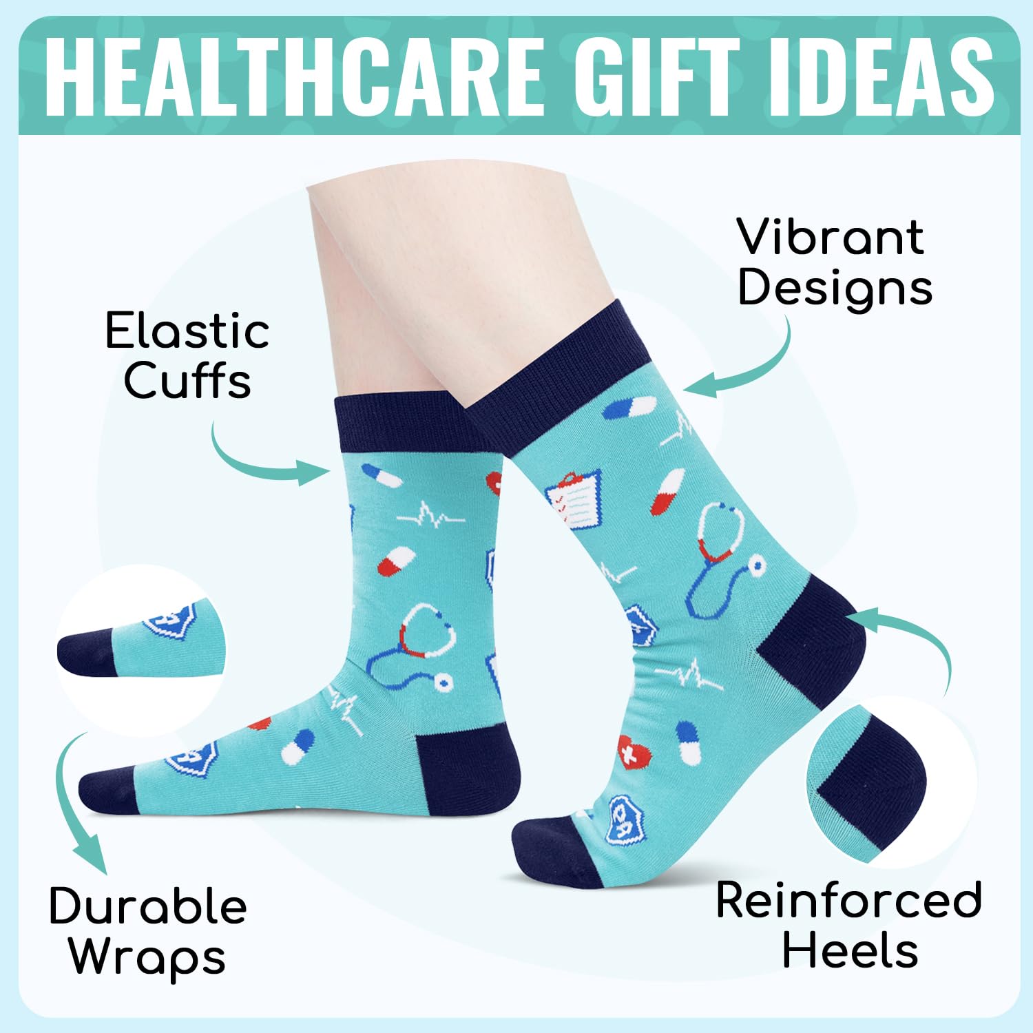 HAPPYPOP EMT Gifts for Men Women - Medical Assistants Gifts Medical Assistants Week Socks