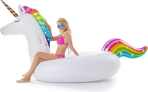 Miniatura 3 de Jasonwell Flotador inflable gigante de unicornio para piscina con válvulas rápidas y flotador inflable gigante de Pegaso de Jasonwell con válvulas
