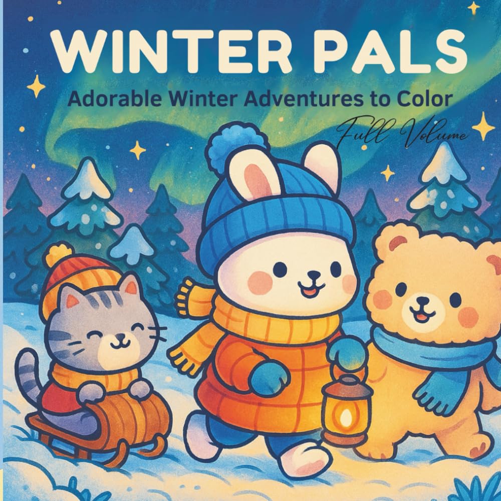 Winter Pals: Adorable Winter Adventure to Color