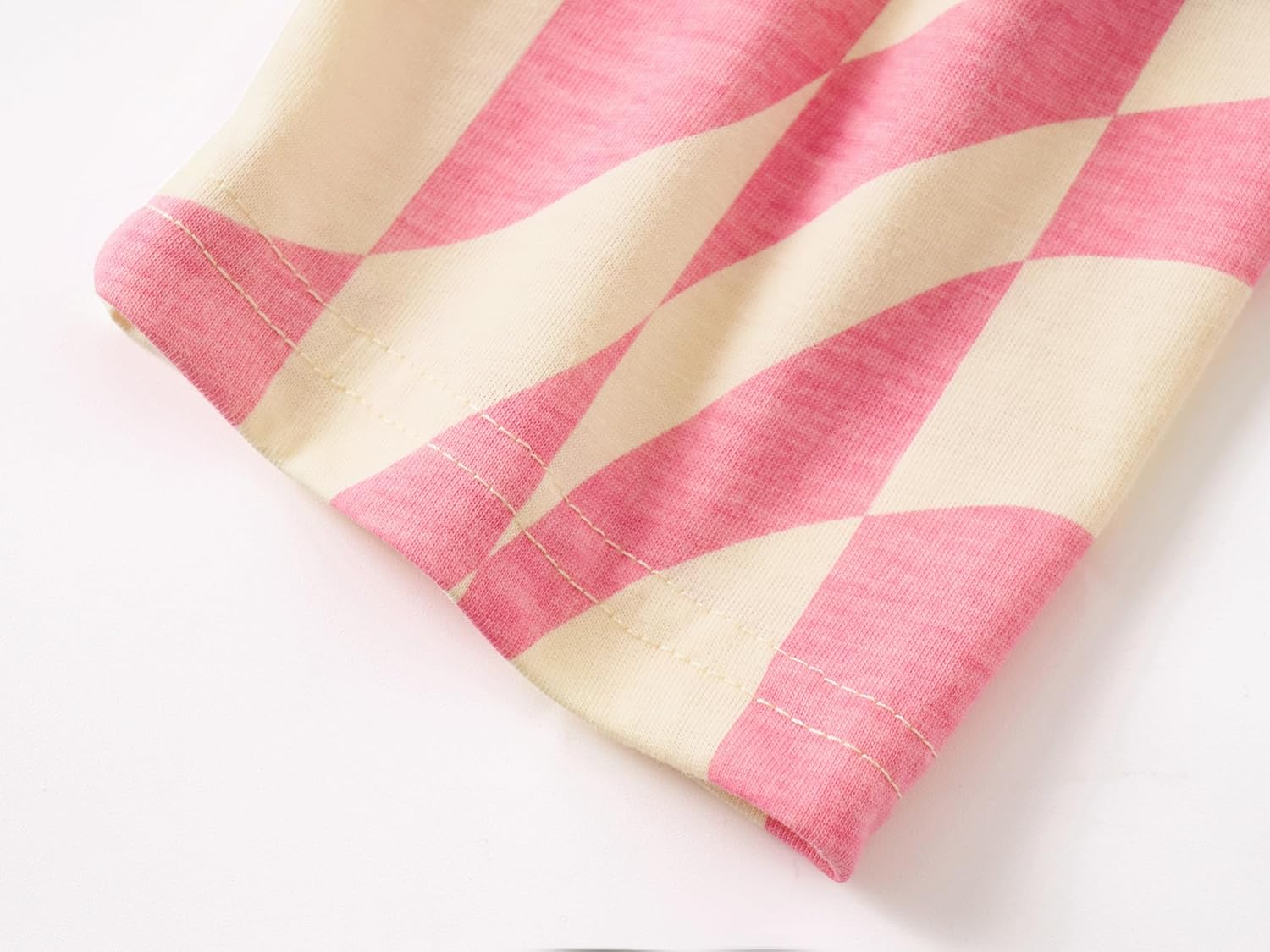 Beezizac Pajamas for Girls 2-Piece Marble/Checker/Cat/Panda Print Long Sleeves Shirt & Pants PJ Set Jammies Size 4T-18 - Image 6