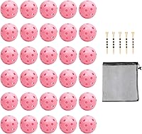 Vista 18 de Pelotas de golf de plástico para práctica de vuelo limitado, pelota de entrenamiento de golf hueca para práctica de swing, pelotas de golf