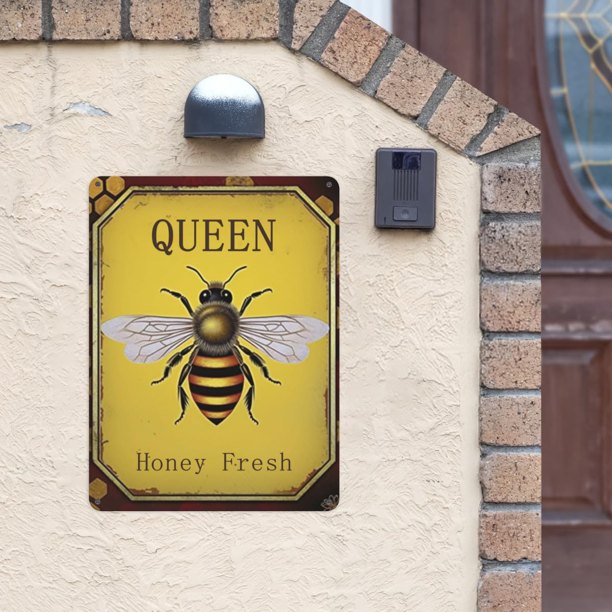 Amazon.co.jp: Queen Honey Fresh Tin Sign Beeメタルブリキ看板