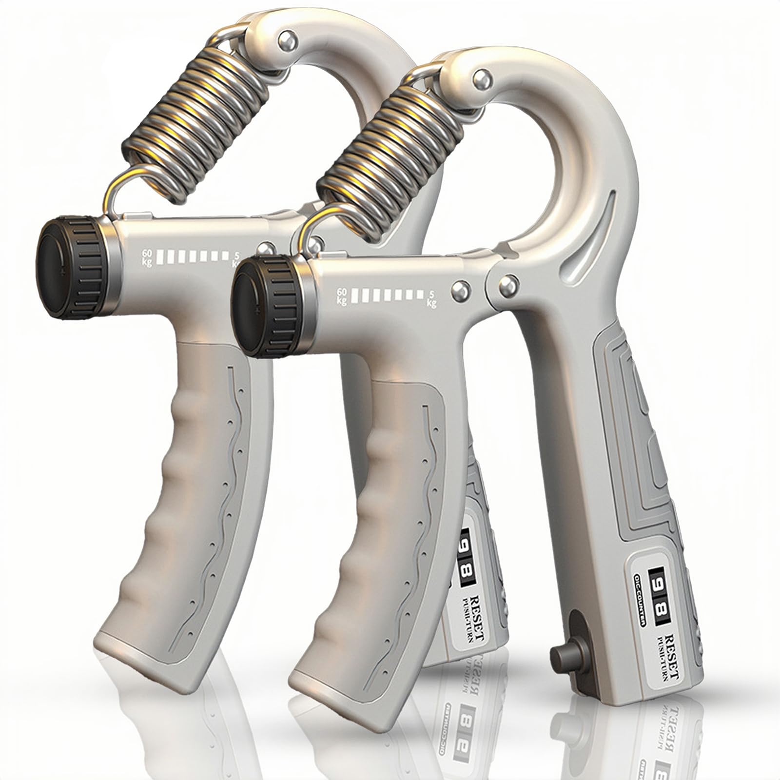 AMXGPTHand Grips Strengthener with Counter, Adjustable Grip Strength Trainer,Adjustable Resistance 11-132Lbs (5-60kg), Non-Slip Gripper, Gripster for Strong Wrists, Forearm, Fingers, Hands, Arm