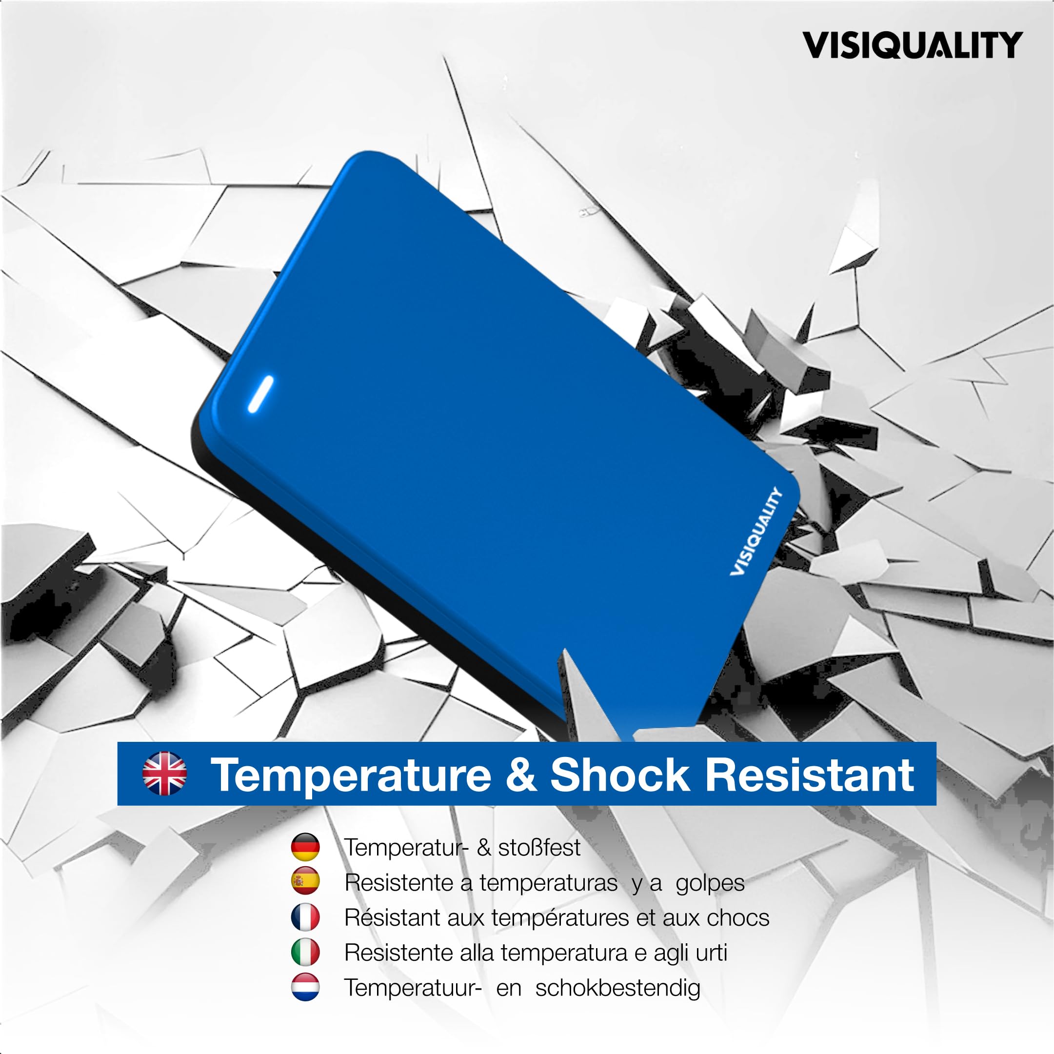 Hard disk esterno ad alta velocità, 1 TB, USB 3.0, compatibile con Windows e Mac, Plug and Play, per PS4 e Xbox, compatto, disponibile in 3 colori (blu)