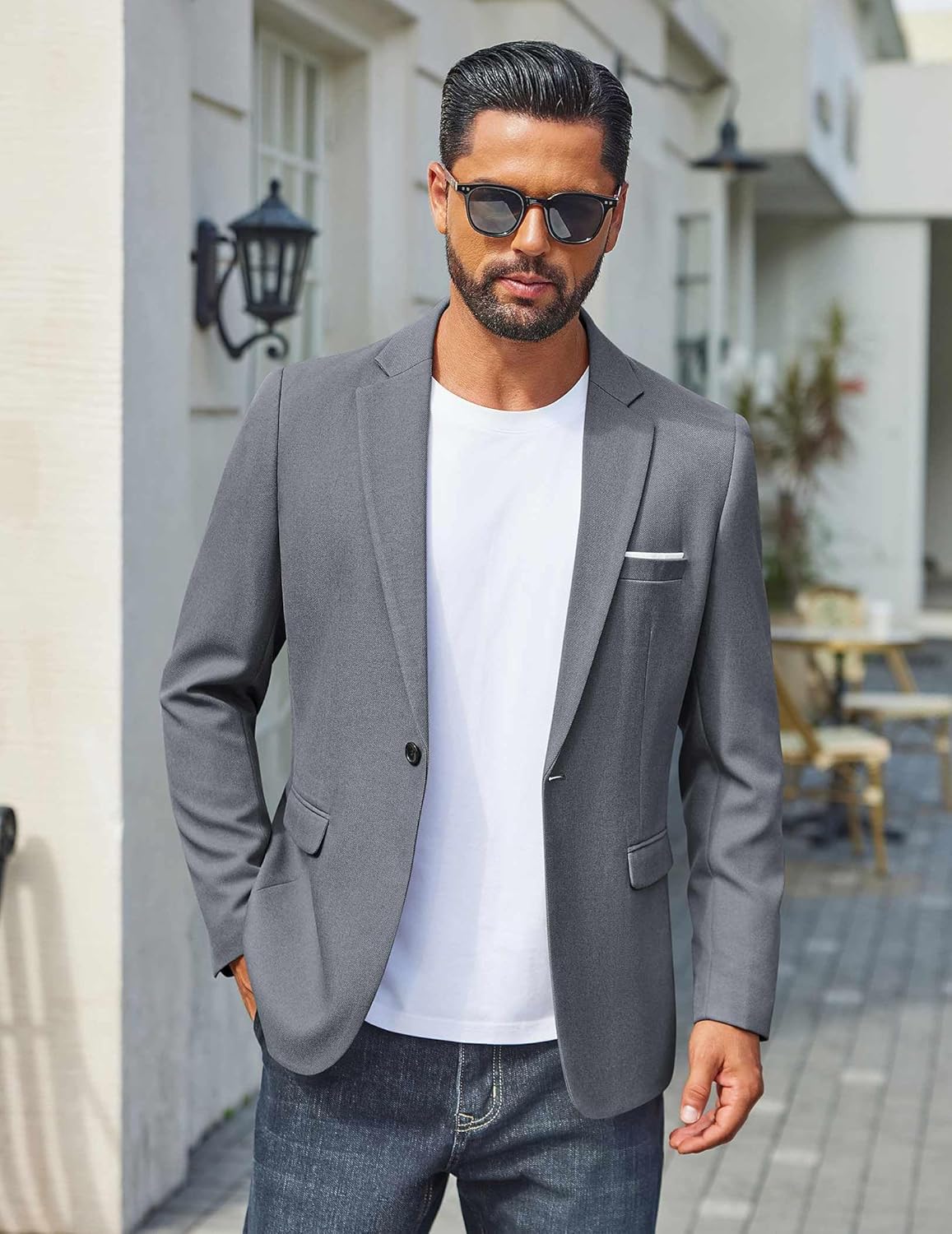 COOFANDY Men's Casual Blazer One Button Sport Coats Lightweight Suit Jacket - Image 4