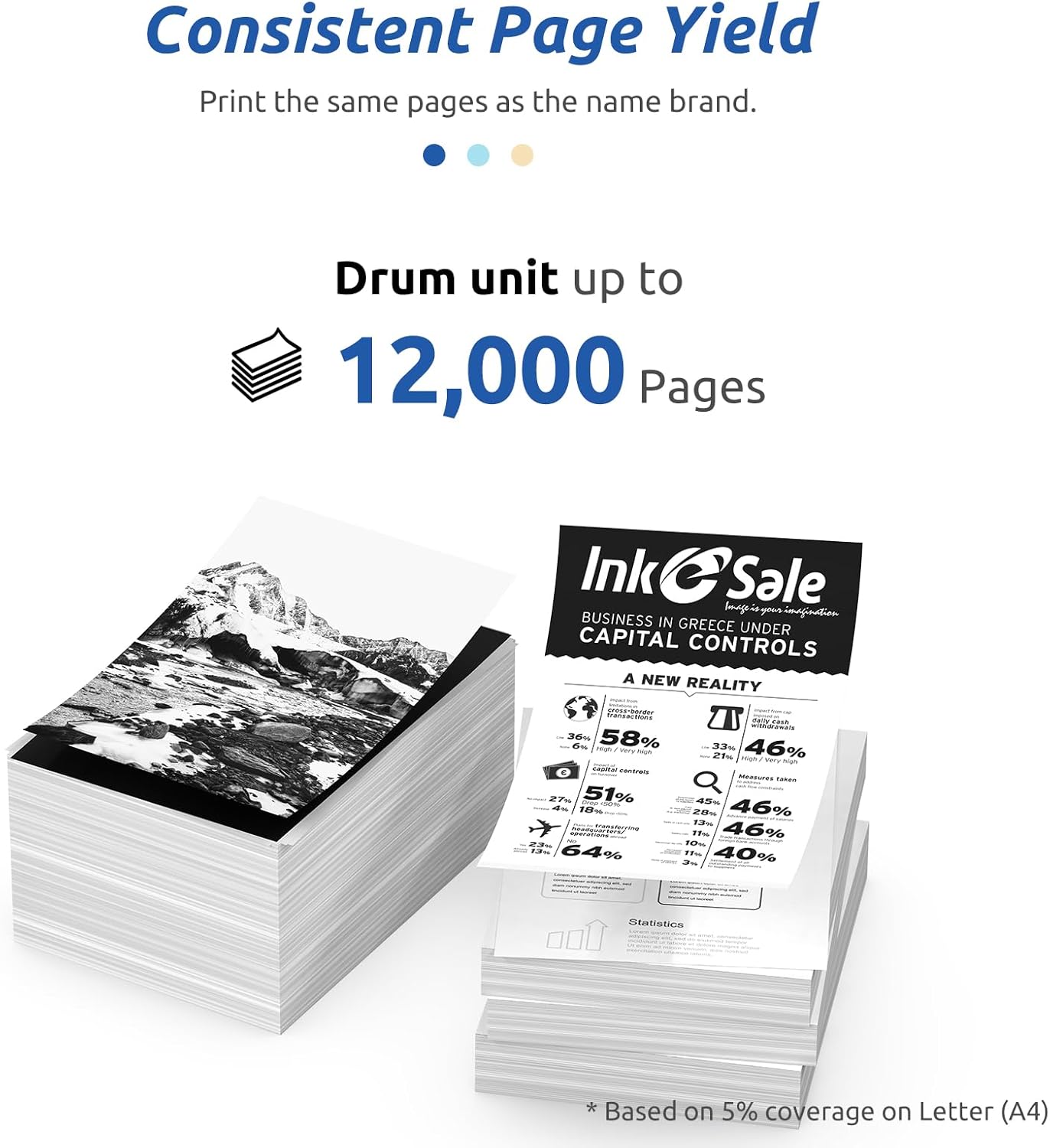 INK E-SALE Compatible Drum Unit Replacement for DR-420 DR420 use for HL-2240 HL-2240D Brother HL-2270DW HL-2280DW Brother MFC-7360N MFC-7860DW DCP-7060D DCP-7065DN IntelliFax-2840 2940 Printer