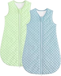 WYTbaby Baby Schlafsack 1,5 Tog 2er Pack, 100% Baumwolle Warmer Ganzjahres Babyschlafsack für Neugeborene-36 Monate