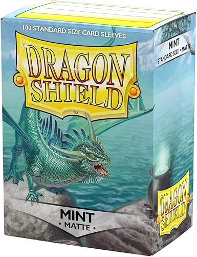 Dragon Shield - Fundas protectoras para cartas de juego, tamaño estándar (100 fundas), color menta mate, AT-11025