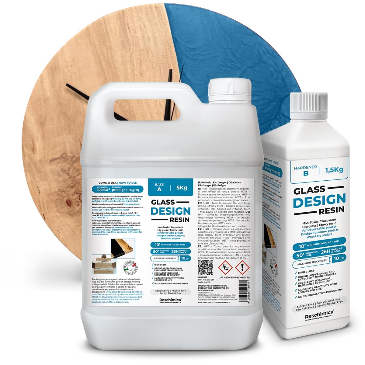 Resina Epoxi Transparente para Mesas LIQUID DESIGN RESIN (6,5 kg)