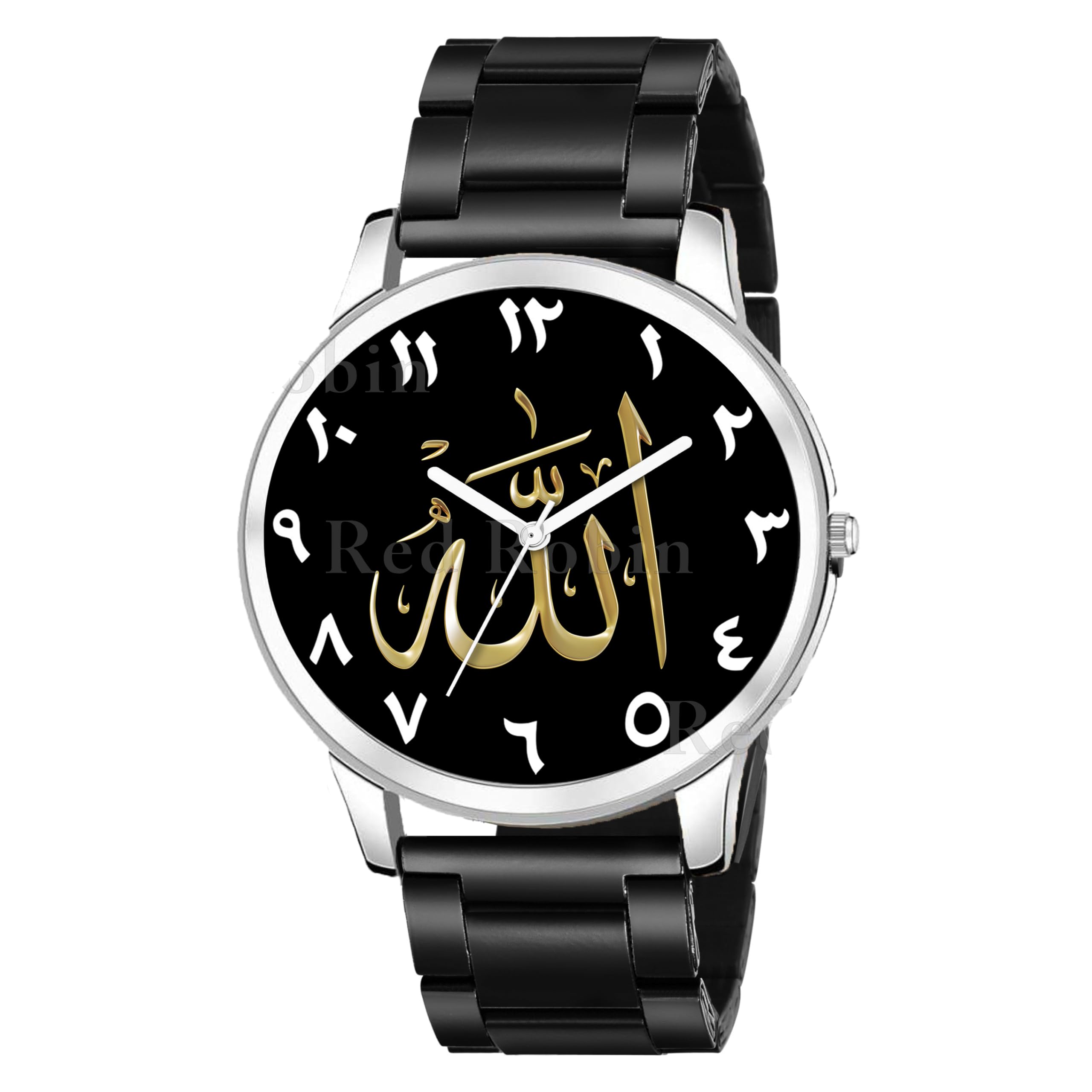 Gadgets World Analog Allah Design Black Dial Stylish Black Silicone Strap Wrist Watch for Muslim Men and Boys, Pack of 1 - Allah-NEWAVO-SIL-CDBLK (B0CV7NFRYX) Amazon Price History, Amazon Price Tracker