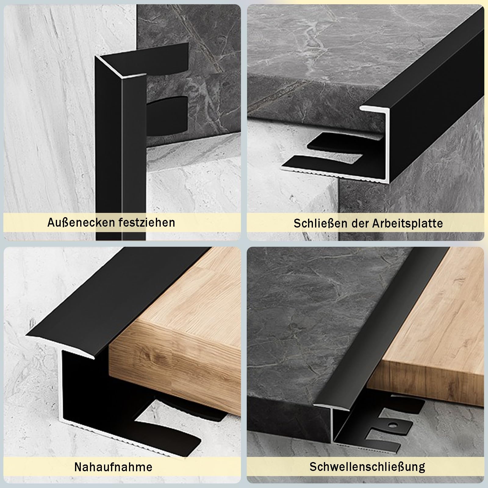 Profilo Per Gradini Pieghevole In Alluminio Anodizzato, 135cm, 2 Pezzi, Bordatura Flessibile Per Piastrelle, Finitura Perfetta Per Scale E Pavimenti, Protezione Angolare Per Bordi Di Piastrell