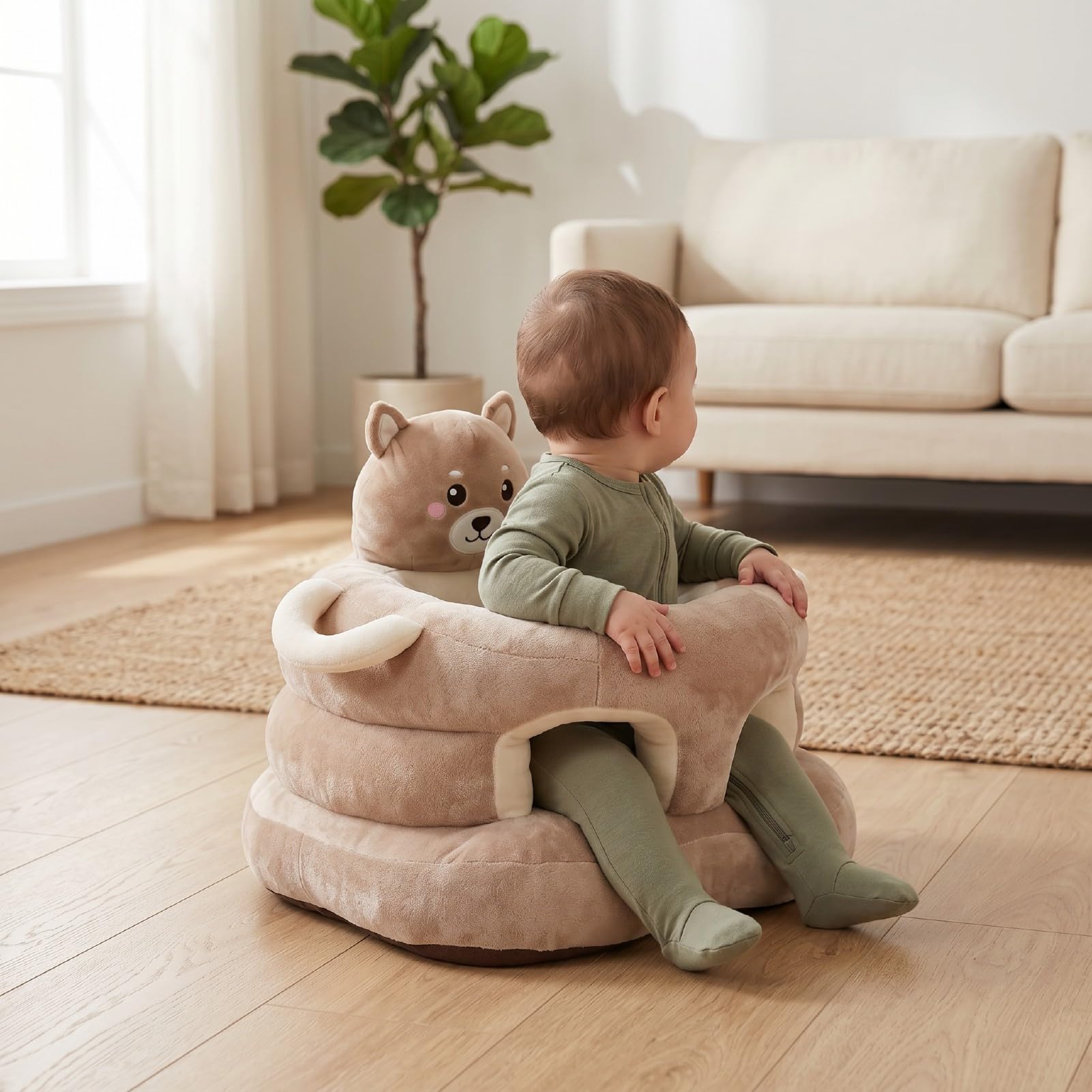 CHICIRIS Divano per Bambini Simpatico Peluche Cartoon Animal Sedia di Supporto per la Schiena per Neonati e Bambini Piccoli Materiale Morbido Peluche (Orsa)