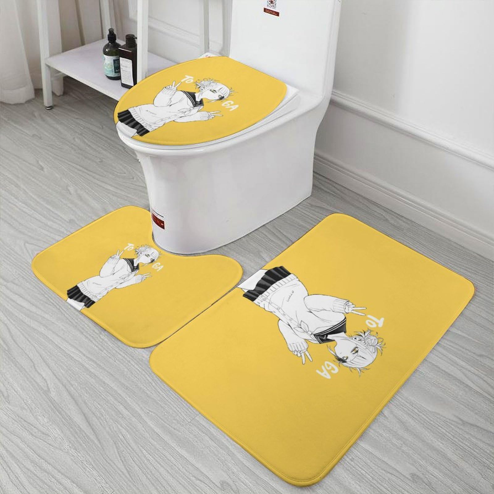 Amazon | ヒロアカ トガヒミコ 【3点セット】 トイレマット フタカバー