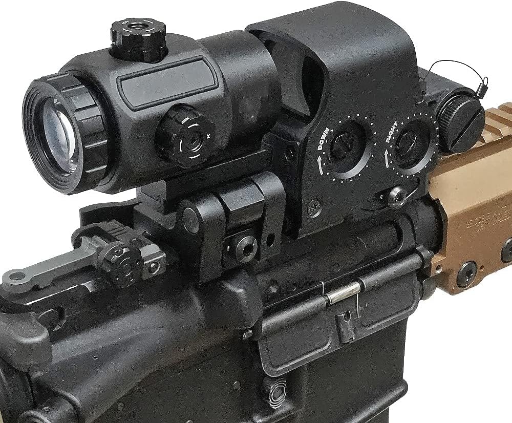 558+3X Magnifier Green/Red dot Sight Holographic Reflex Sights with Switch to Side Quick Detachable QD Mount for Hunting (Black)