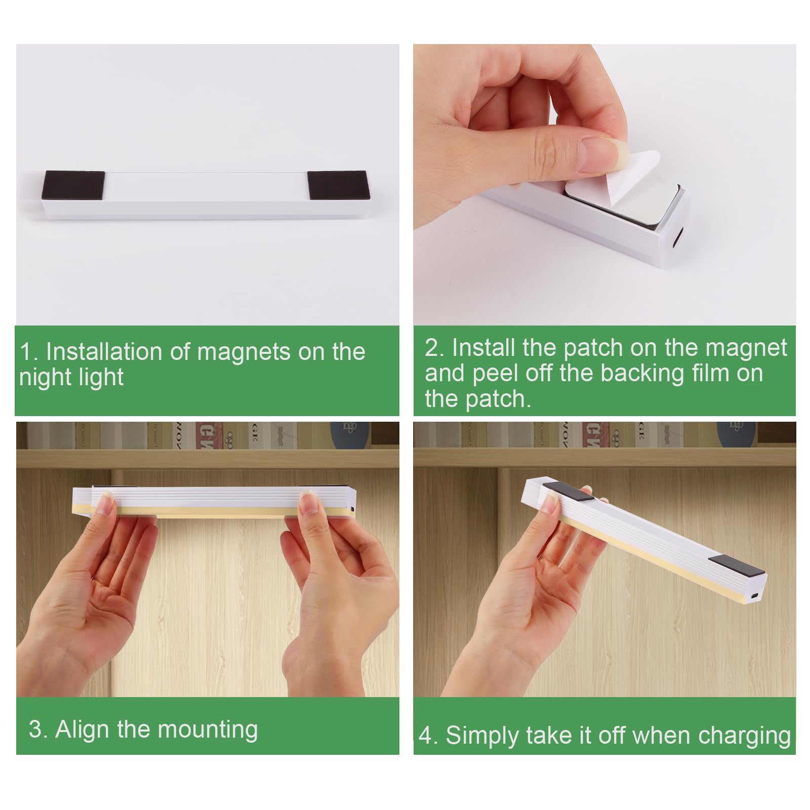 Luce LED Con Sensore Di Movimento 20CM - 3 Modalità, Ricaricabile USB-C, Per Armadi E Corridoi - Foto 5