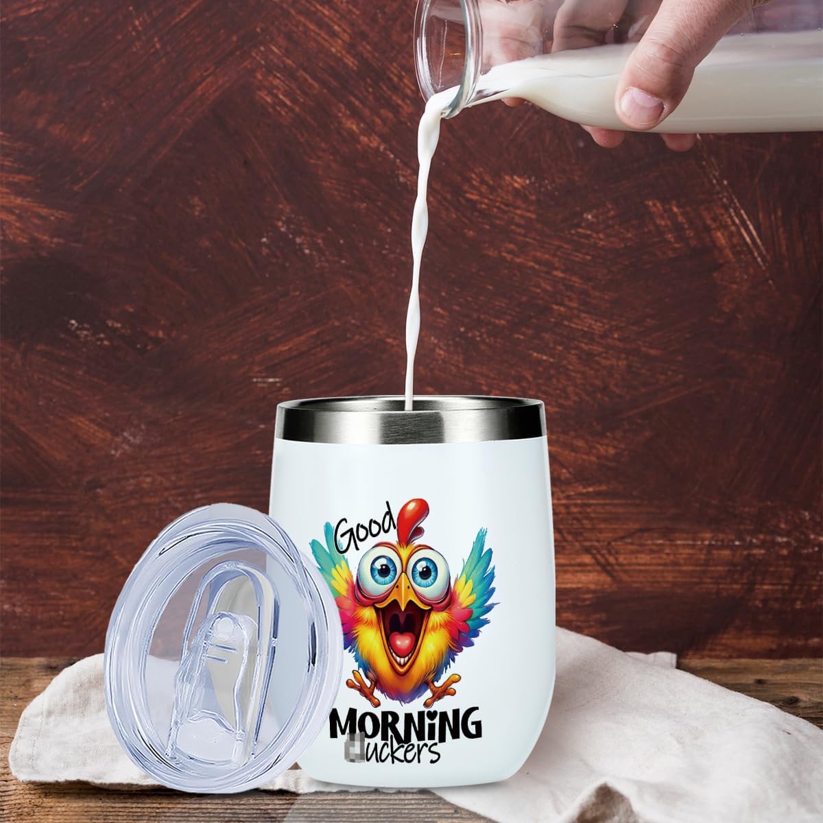 Funny Quotes Wine Tumbler, Sarcastic Chicken Gifts Chicken Decor Double Wall Vacuum Insulated Coffee Mug Wine Glass 12 oz Tumbler with Lid for Boy Girls Friendship Graduation Birthday Christmas - Image 6