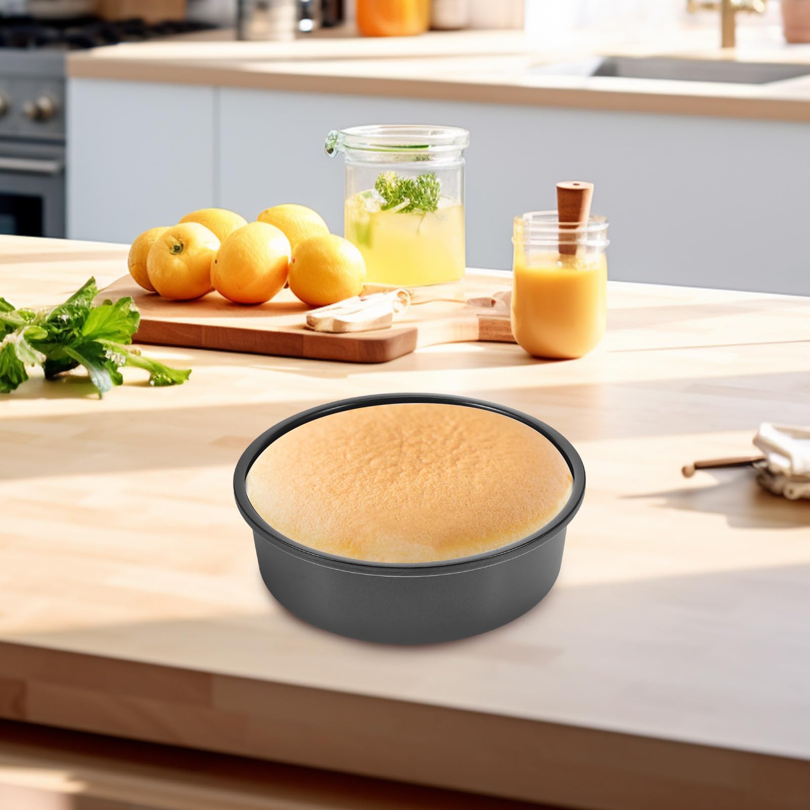 SOLUSTRE Set 5 Pezzi Teglie da Forno Antiaderenti in Acciaio al Carbonio Nero, Facile da Pulire, fare Pane e Dolci in Cucina
