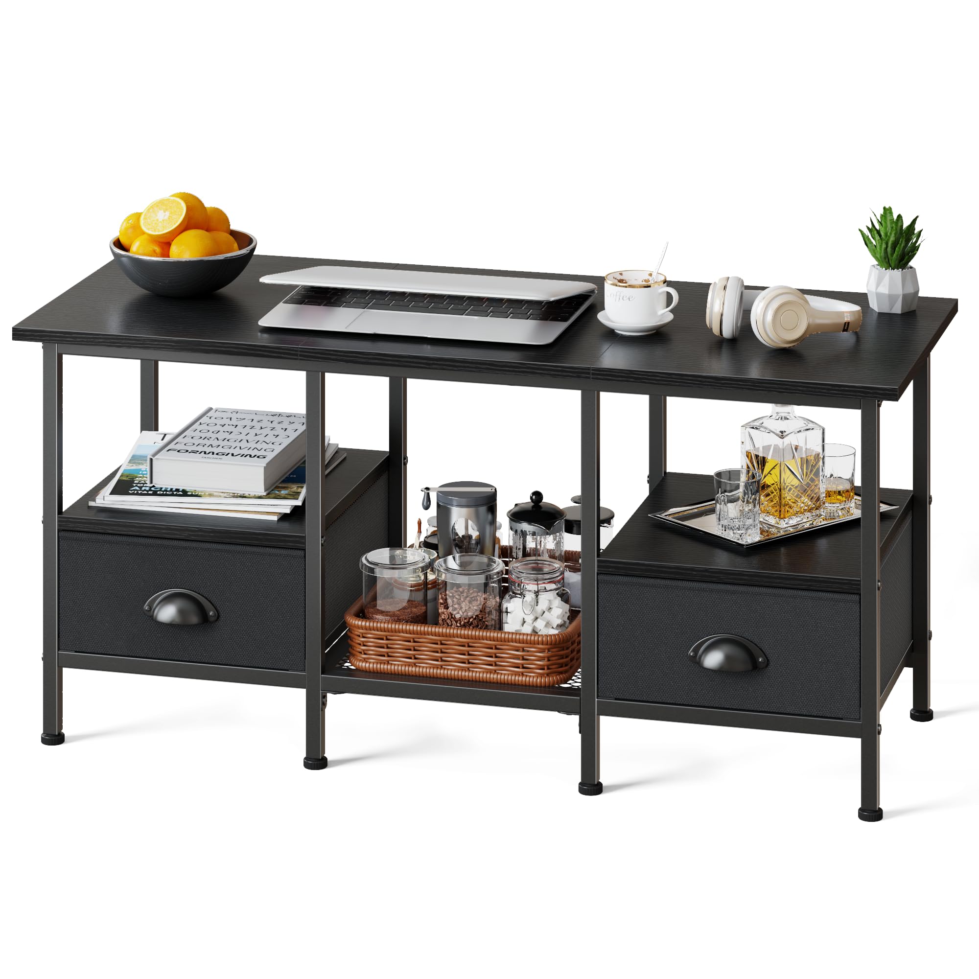 Furologee 35 Coffee Table with 2 Storage Drawers Small Coffee Tables for Living Room Modern Center Table with