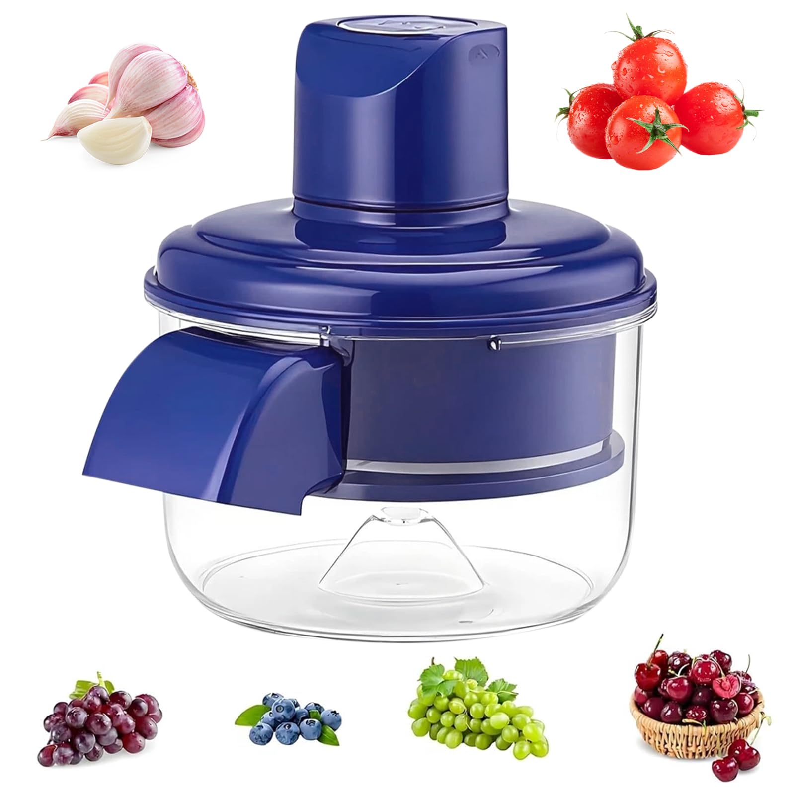 Éplucheur électrique automatique pour raisin, ail, tomate, outil d'épluchage sans fil rechargeable pour fruits et légumes, bleu, 1 pièce