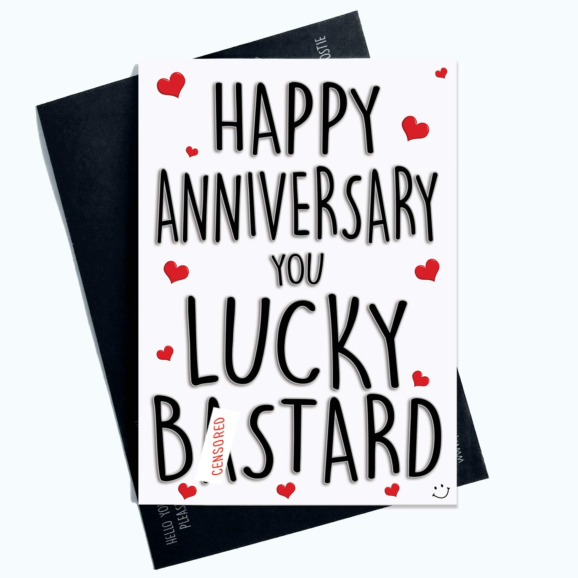 Funny Anniversary Cards Husband Card Boyfriend Cards Gay Card Lucky B*stard Rude Card Banter Joke Humour Cards for Him Offensive Crude PC624