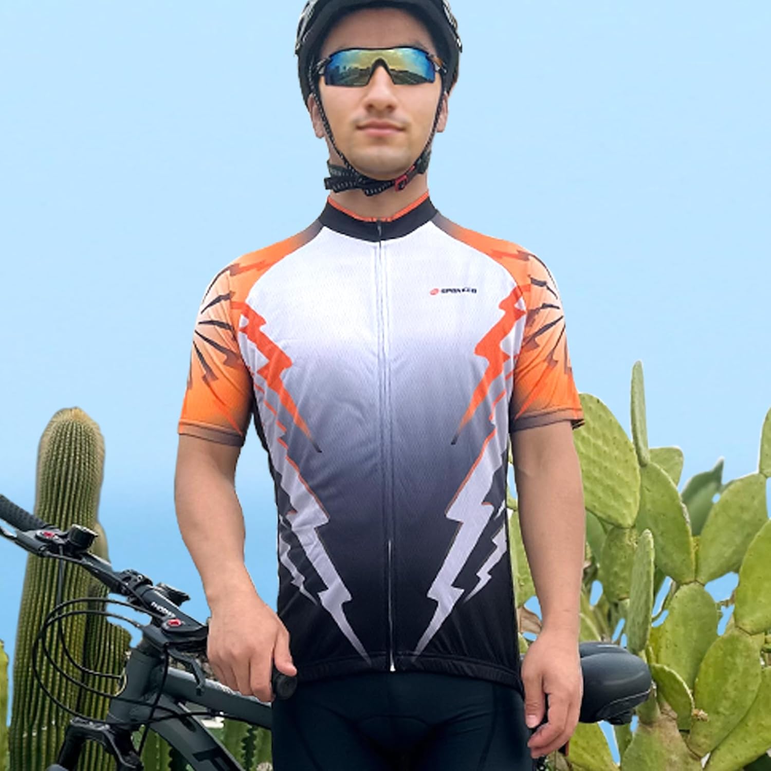 sponeed Men's Cycling Jerseys Tops Biking Shirts Short Sleeve Bike Clothing Full Zipper Bicycle Jacket with Pockets - Image 3
