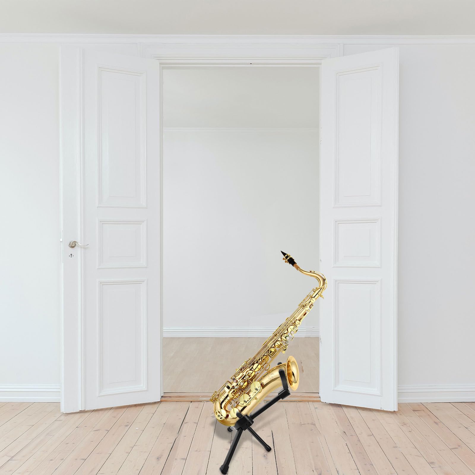 Veemoon Saxophonständer Altsaxophon Metall Klappbar Stabil mit Aufbewahrungstasche für Zuhause und Bühne
