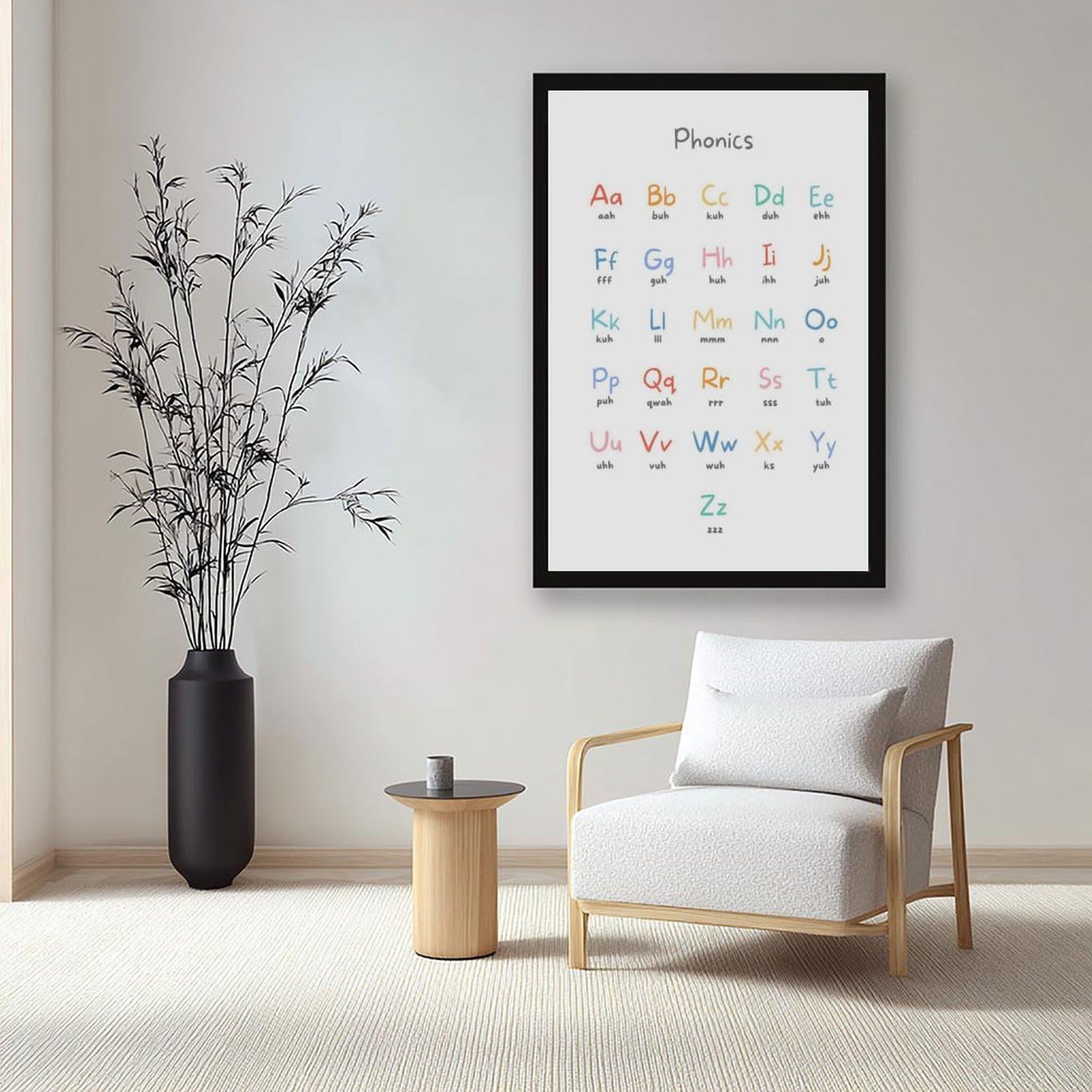 Tableau orthographique ABC - Décoration éducative et éducative pour chambre d'enfant - Décoration murale pour salon, chambre à coucher - 61 x 91,4 cm (L x l)