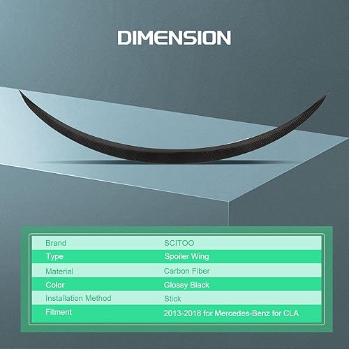 Miniatura 129 de SCITOO Spoiler Wing GT Style Universal 52" ABS Brillante Carbono Aspecto Trasero Alerón Alerón