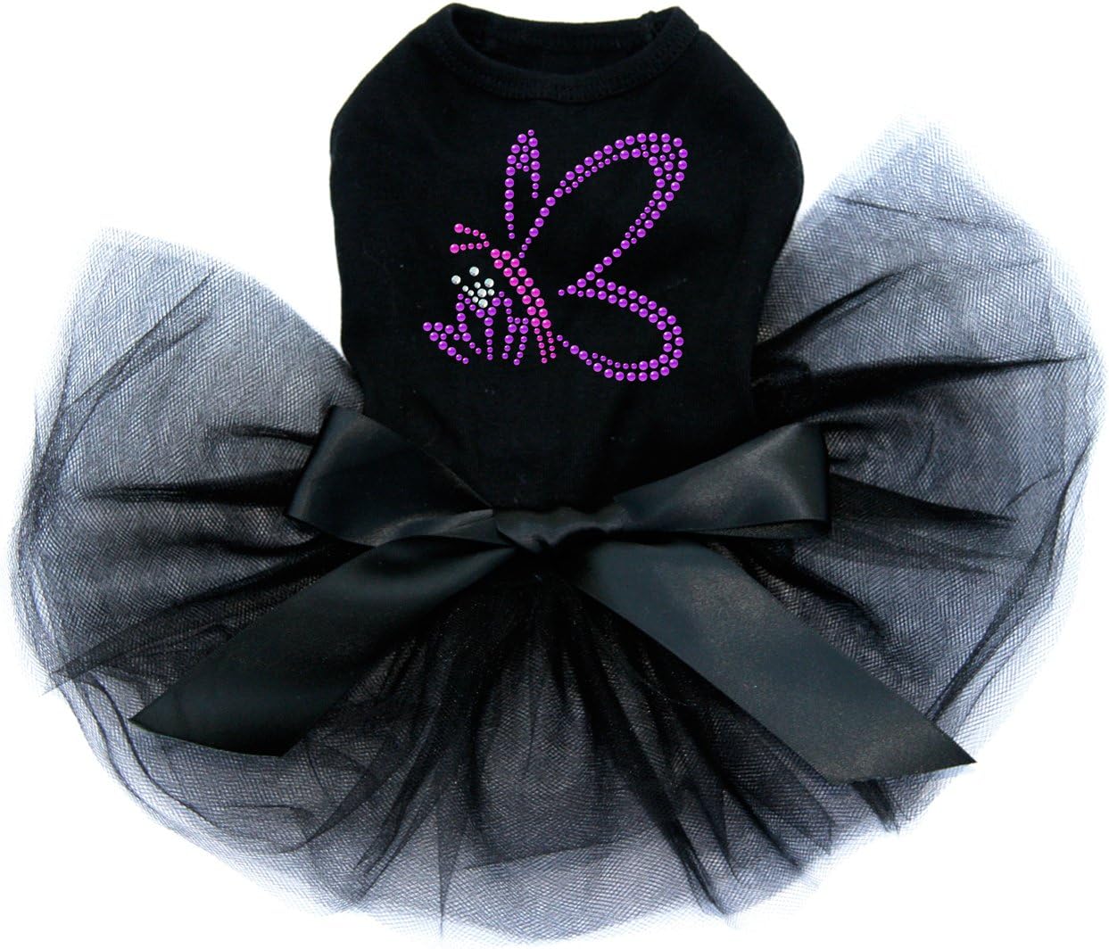 Pink & Purple Nailhead Butterfly - Bling Rhinestone Tutu Dress, XXS Black