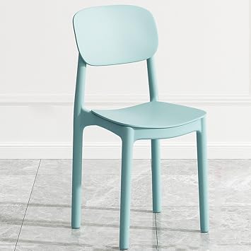 Modern Dining Room Chair, Plastic Stool Lightweight Dining Chairs, Leisure Chair Coffee Chair, Armless Wide Back Chair, Stackable Kitchen Chair for Kitchen,Restaurant,Living Room,Blue a
