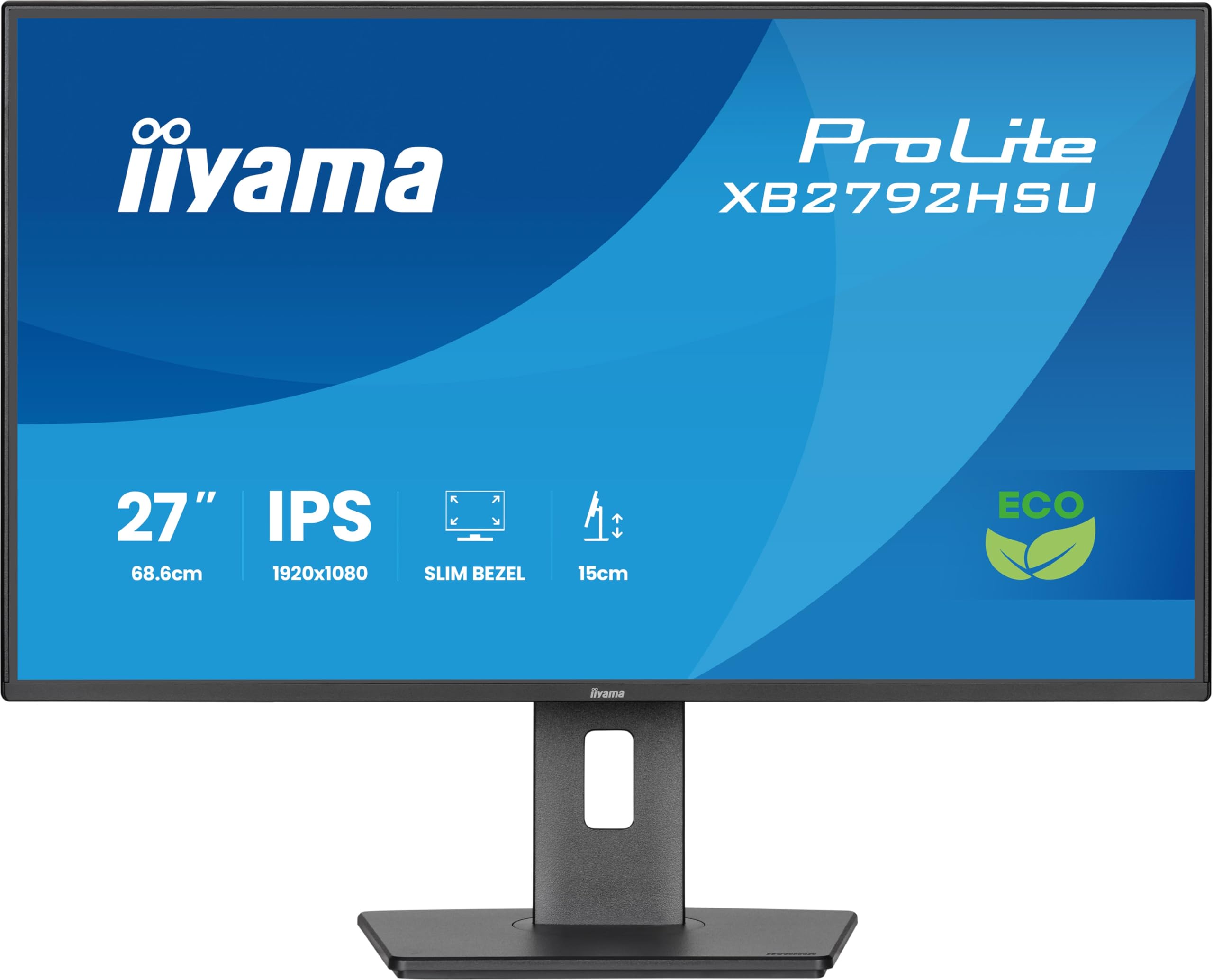 iiyama Prolite XB2792HSU-B1 68,6cm 27" IPS LED-Monitor Full-HD 120Hz HDMI DP USB3.2 Slim-Line Höhenverstellung Pivot Adaptive Sync Energieklasse B