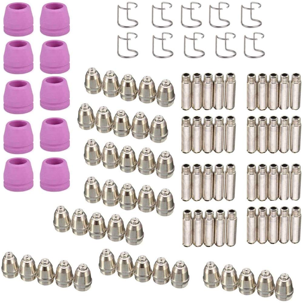 100pcs SG-55 AG-60 WSD-60 Plasma Cutter Torch Consumables Kit Nozzles Tips,Electrode Nozzles for AG-60/SG55/WSD60