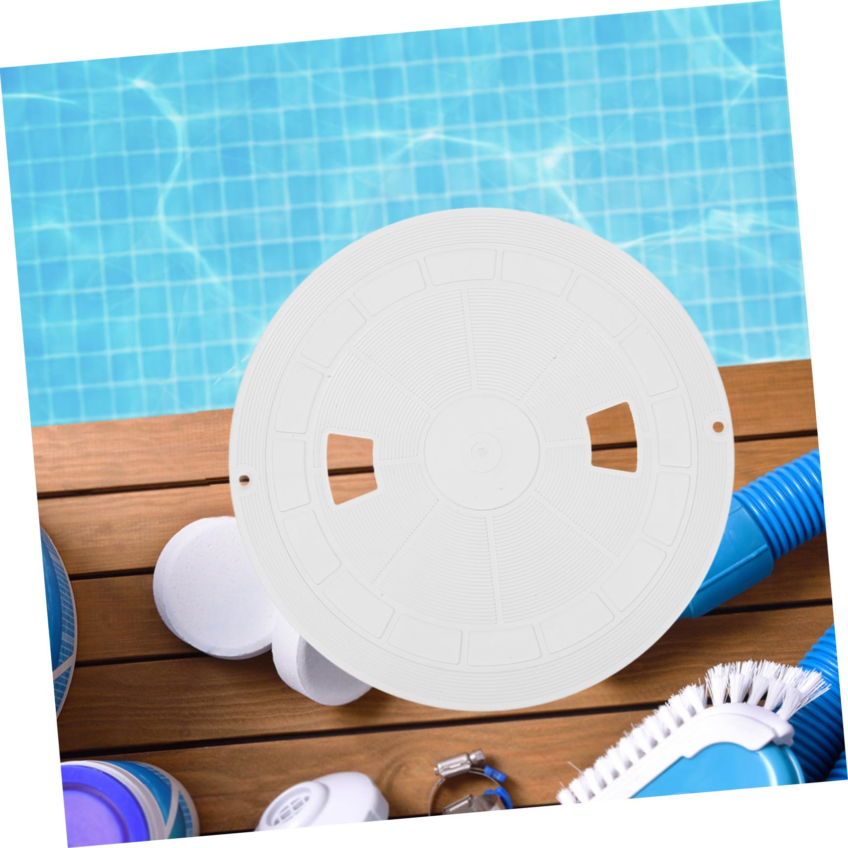 Tapa de Skimmer Redonda para Piscina Sp10711 Sp10712s 1 | Abs Blanco, Repuesto Compatible, Prevención de Residuos, Accesorio de Recambio para Mantenimiento