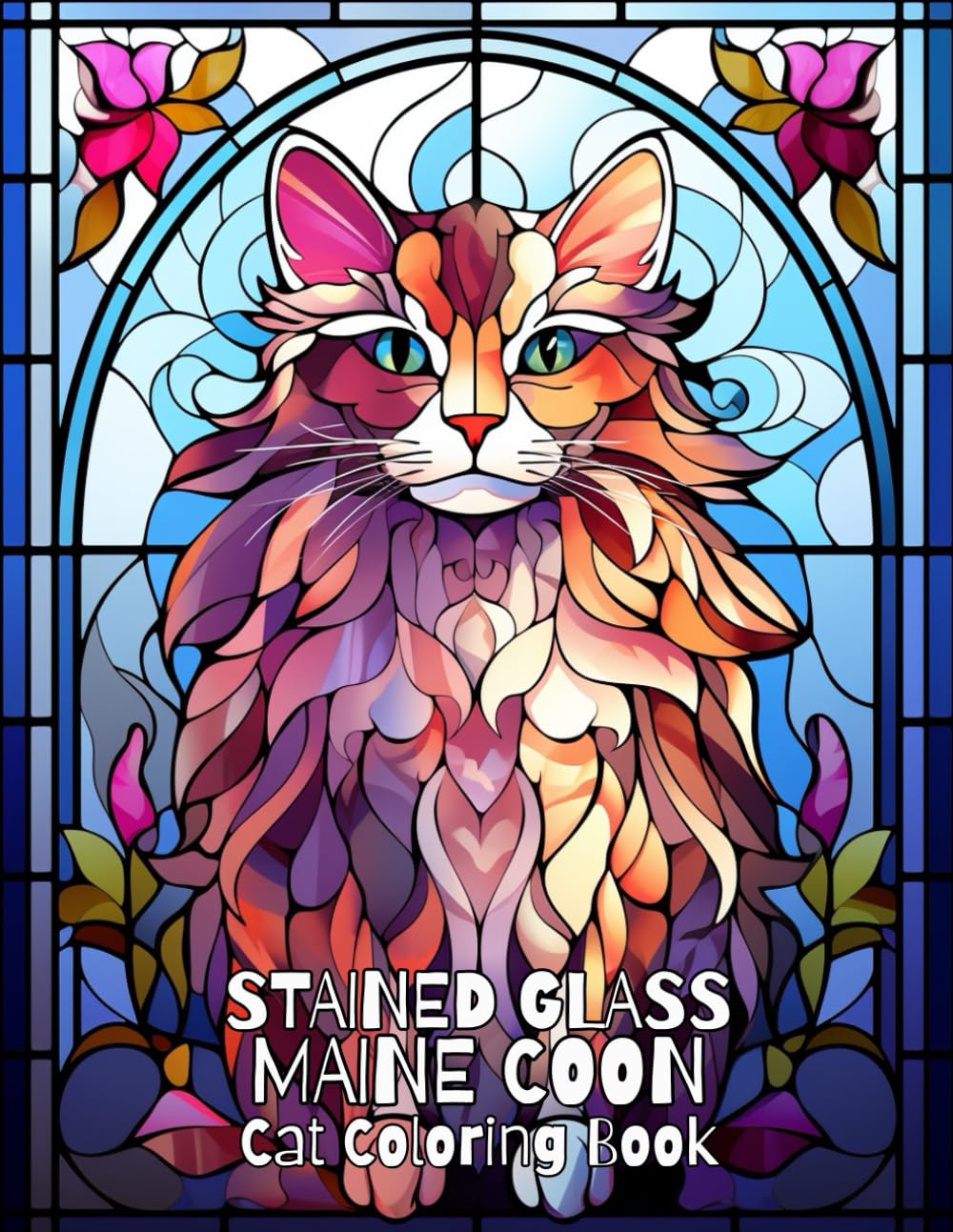 Maine Coon Cat Coloring Book For Adults: 30 Majestic Long-Hair Cat Designs for Relaxation and Stress Relief