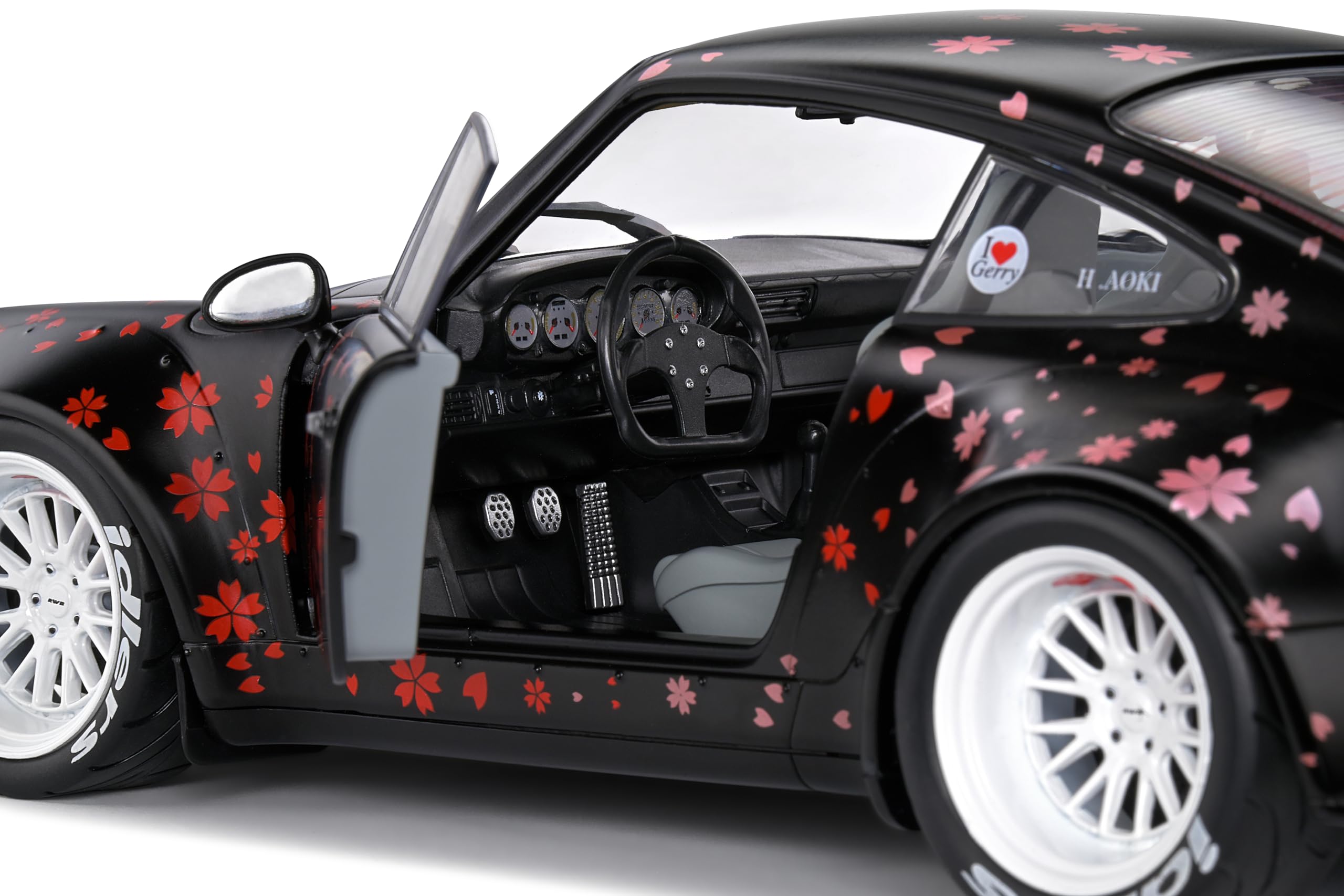 Solido Porsche RWB (schwarz) – Hochwertiges Diecast Modellauto im Maßstab 1:18, Exklusives Tuning-Fahrzeug für Sammler & Auto-Enthusiasten