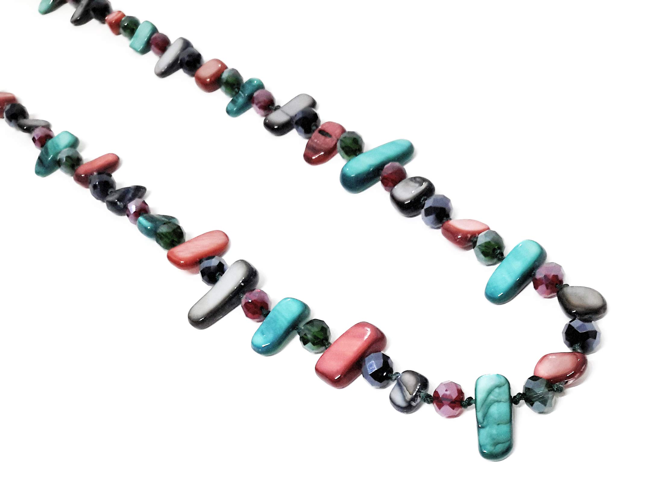 BRANDELIA Collares Largos de Colores Mujer Bisutería de Nácar y Perlas de Cristal, Varios Modelos