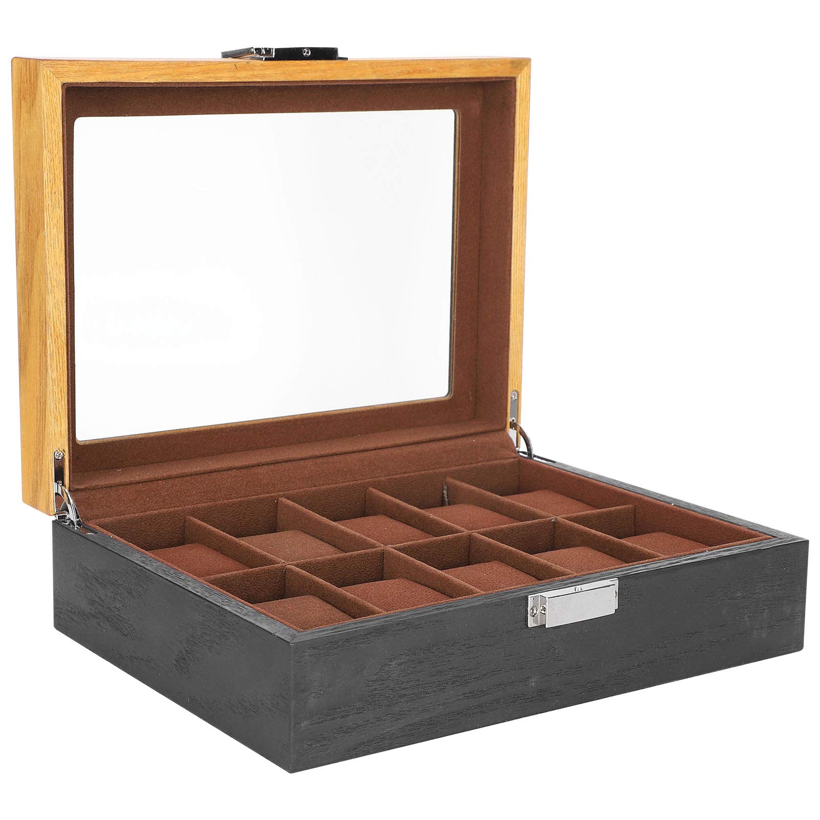 Caja de Reloj de Madera Maciza, Organizador Clásico Vintage de 10 Ranuras para Exhibición de Colección de Relojes, 10,4 X 7,8 X 3,1 Pulgadas
