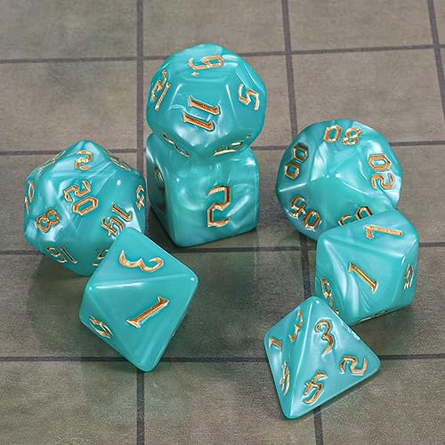 Miniatura 2 de CiaraQ DND - Juego de dados poliédricos con bolsa de dados para juegos de rol de Calabozos y Dragones RPG MTG