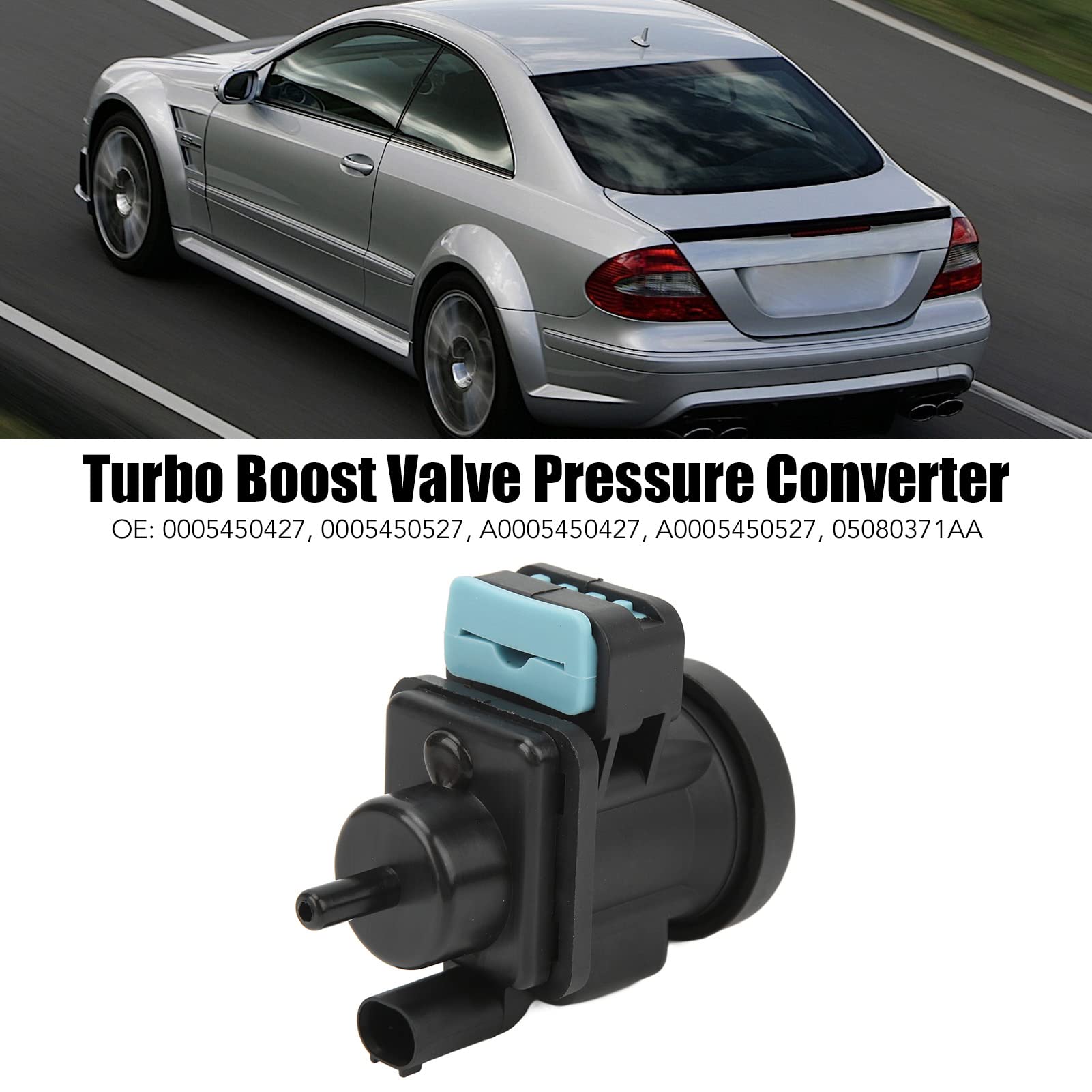 Convertidor de Presión de Válvula Turbo Boost de 12 V ,Válvula Solenoide de Convertidor de Presión de Vacío de Turbocarga A0005450527 Reemplazo para ‑ W163 W203 W210 W463 de turbina