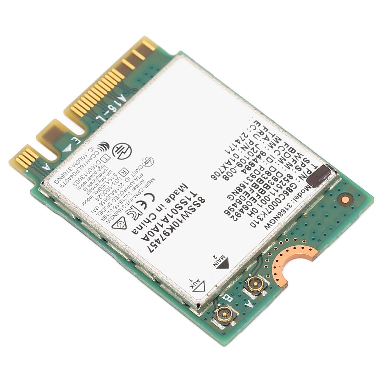 Mrisata WiFi Module Dual Frequency Network Card 3168ngw Wireless Module Wireless Module 3168ngw Ac Ngff M.2 2.4g 5g Dual Frequency 600mbps Bt 4.2 WiFi Network Card
