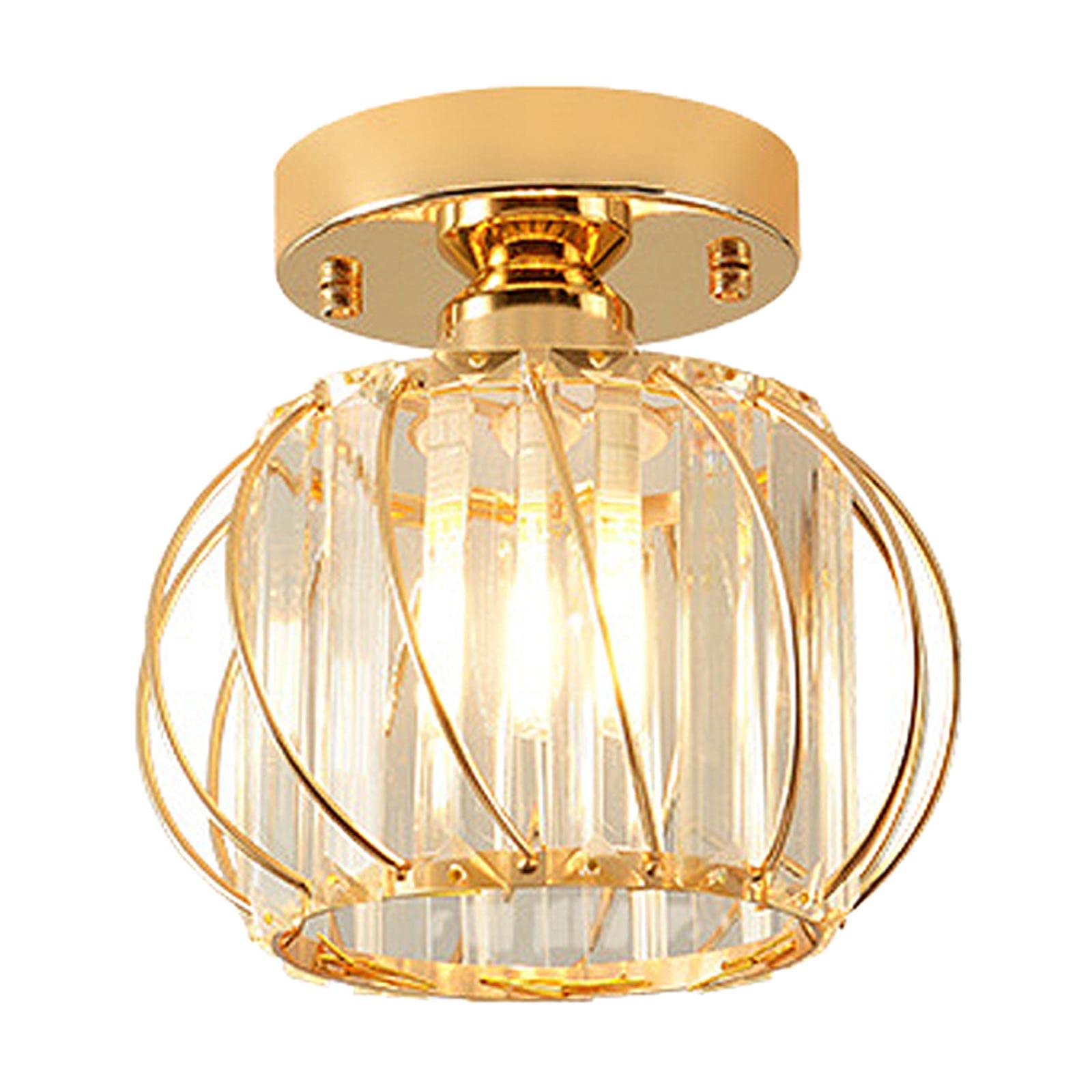 GAH Modern Crystal Ceiling Light Flush Mount for Hallway Entryway Aisle Style D