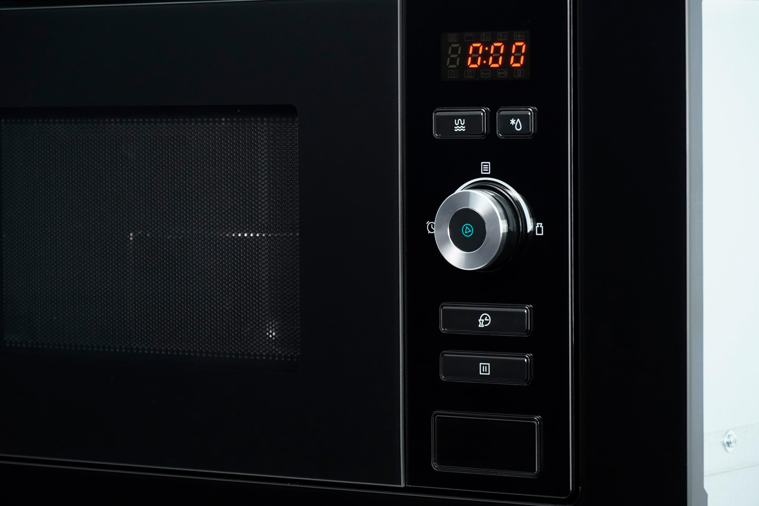 Respekta Einbau-Mikrowelle MW800G / 20 L Mikrowellengerät mit Grill/Mikrowelle 800 W/Grill 1000 W / 5 Leistungsstufen/Digitaltimer / 38,8 x 59,5 x 34,4 cm Gerätmaße (H x B x T)