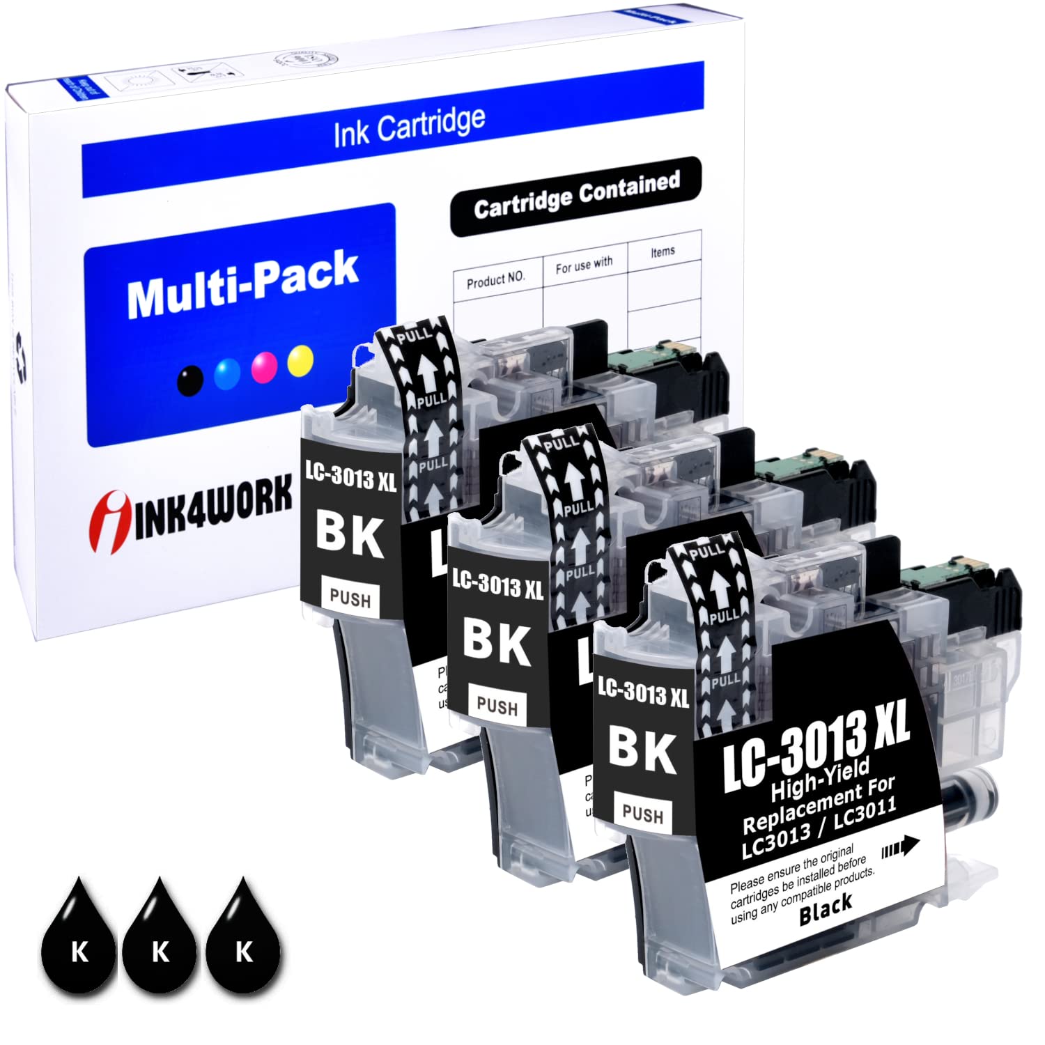 Amazon.com: INK4WORK Black Compatible Replacement for Brother