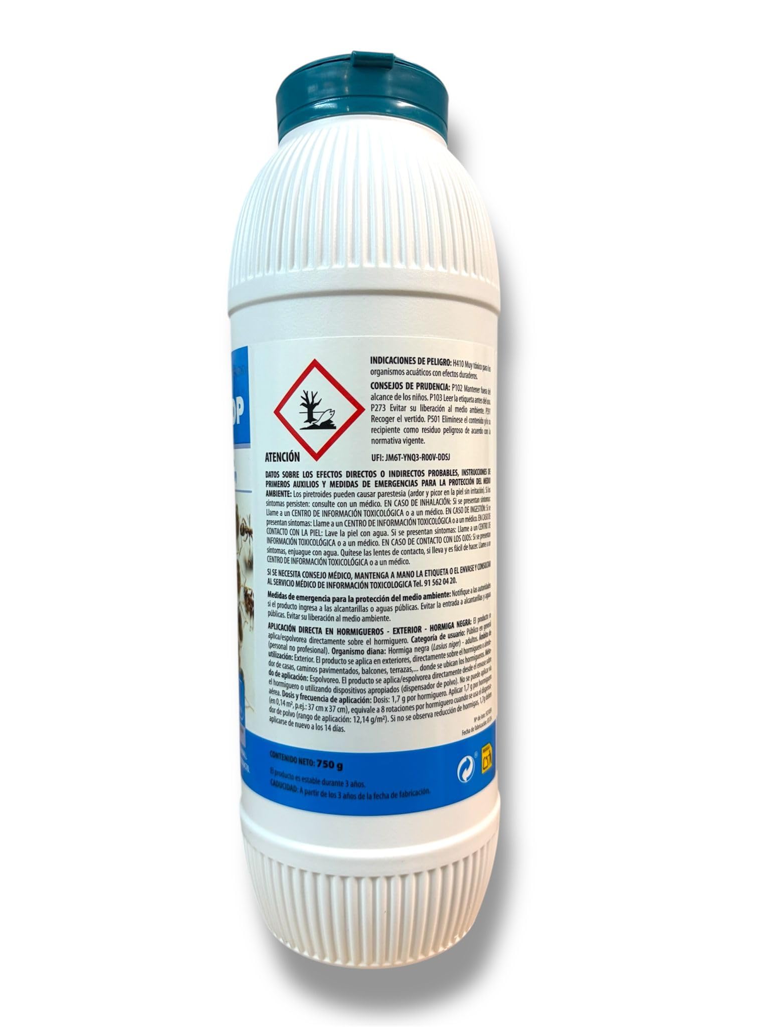 Insecticida en polvo 1.5kg Contra hormigas, cucarachas, pulgas, chinches, garrapatas, moscas, insectos voladores y rastreros. Paparrin 2x750