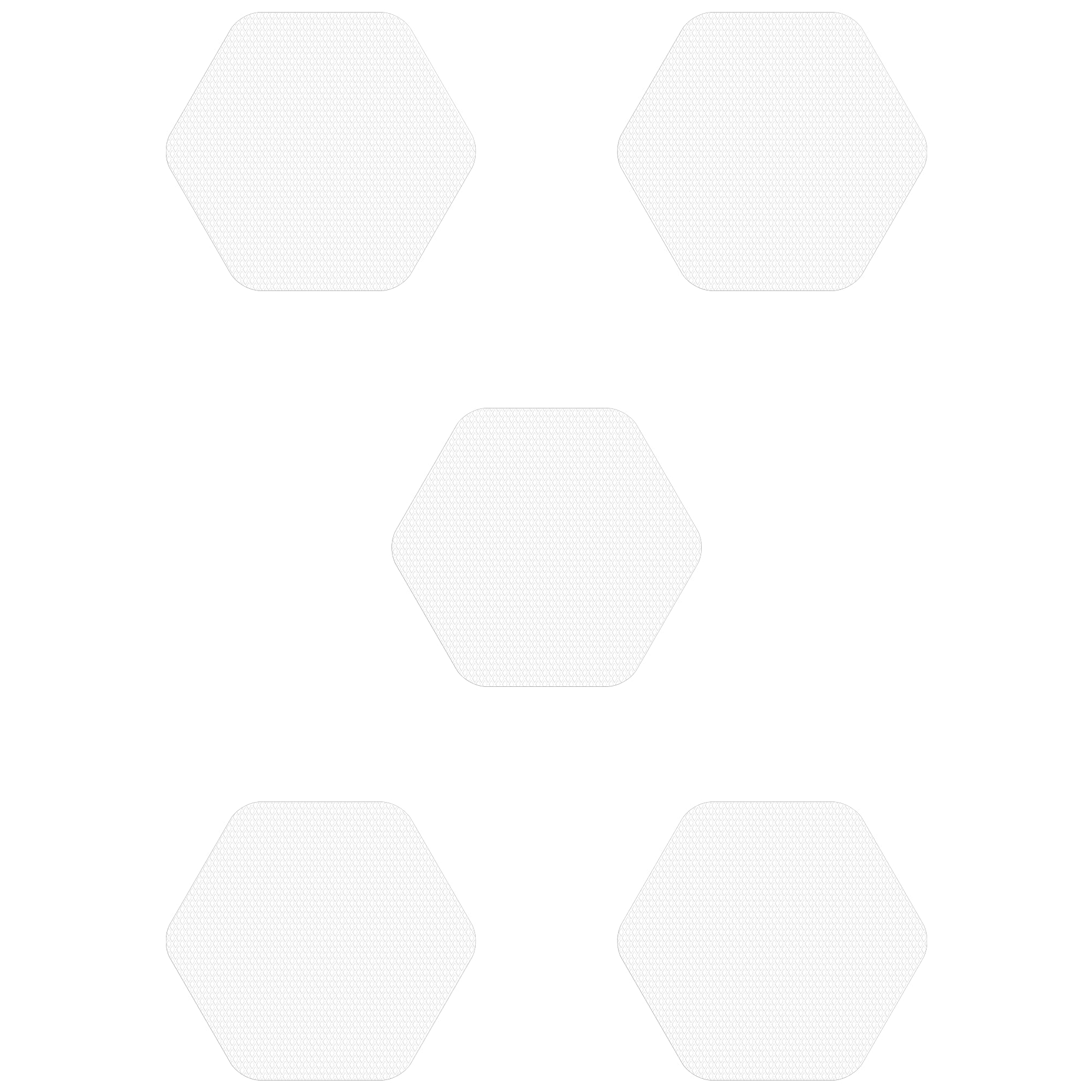 Kahuna Grip Bathtub Bath and Shower 5¼" Hexagon Non-Slip Traction Treads (White)